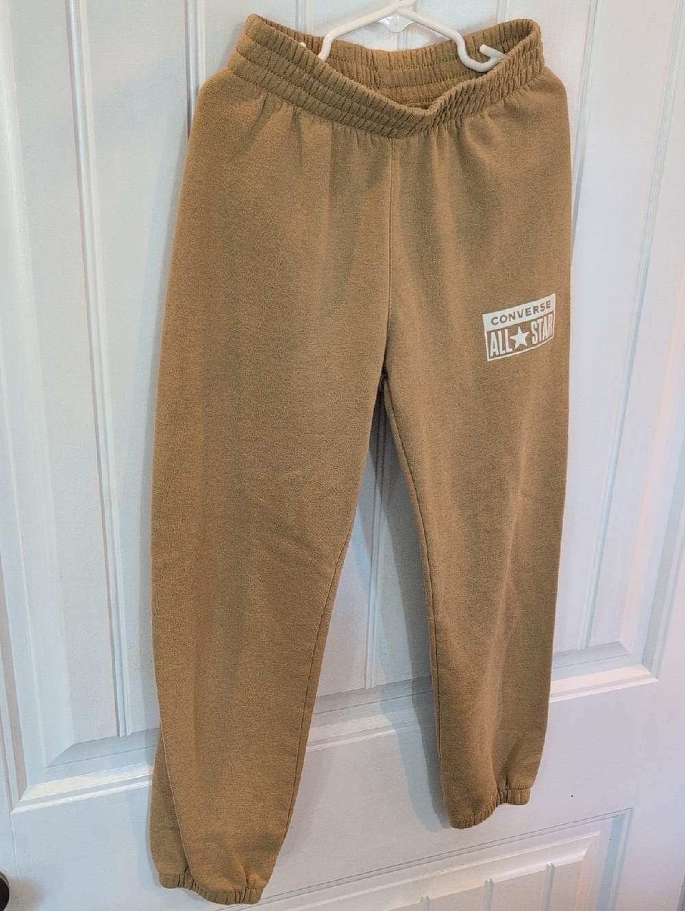 Converse Kids Camel Sweatpants with White All Star Logo